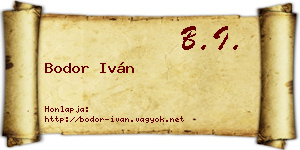 Bodor Iván névjegykártya