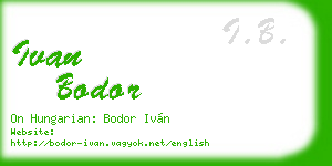 ivan bodor business card